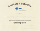Certificate of Ordination for Teaching Elder