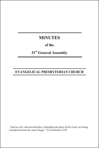 Minutes of the 31st General Assembly (PDF Download)