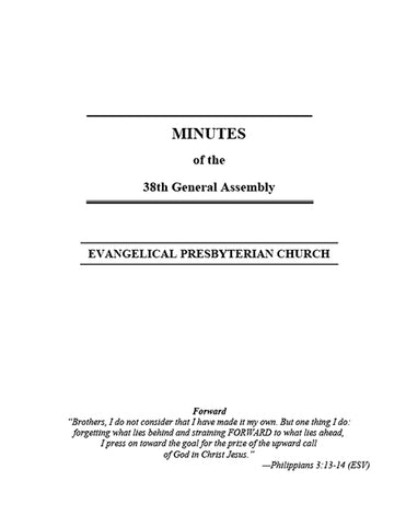 Minutes of the 38th General Assembly (PDF Download)